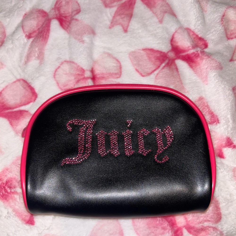 Juicy Couture Pink and Hot Pink Satin Cosmetic Pouch